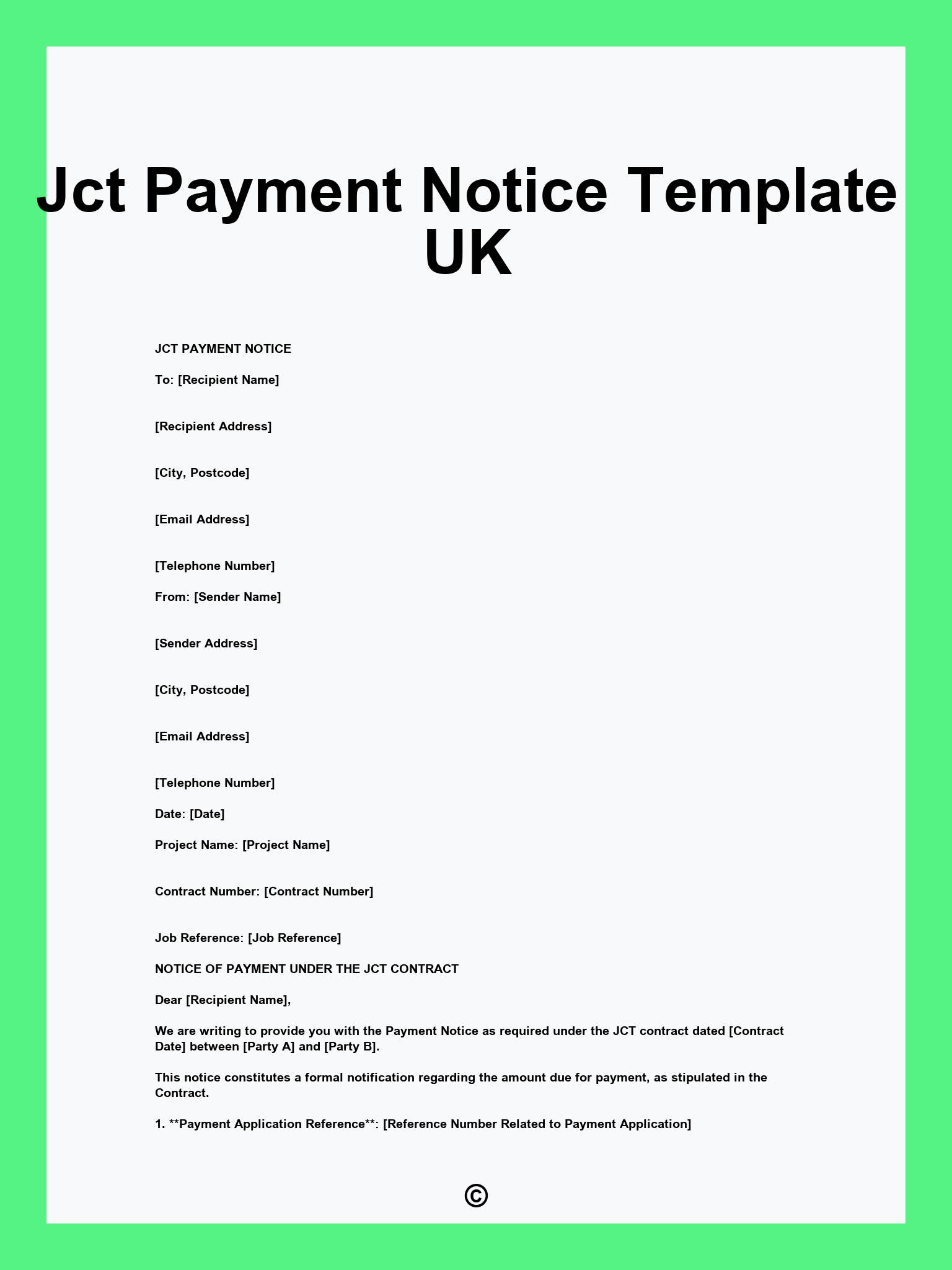 Jct Payment Notice Template UK